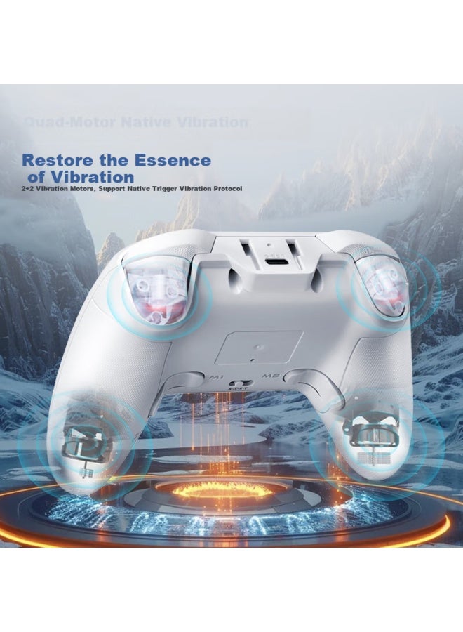 ثوندروبوت Thunderobot G50 Ultra وحدة تحكم لاسلكية للألعاب تصميم Xbox وحدة تحكم Tmr عصا التحكم مشغل القاعة الاهتزاز Bluetooth استشعار الحركة جهاز كمبيوتر شخصي معدل تقرير 1000 هرتز Black Myth أبيض - Image 1