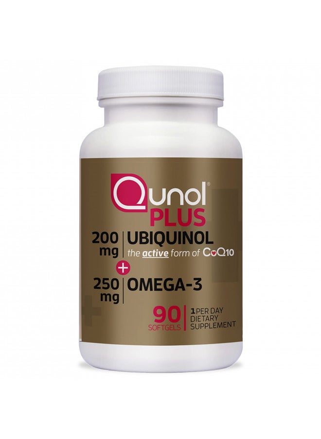 Qunol Plus Ubiquinol + Omega 3, Ubiquinol CoQ10 200mg with 250mg Omega-3 Fish Oil, Extra Strength, Antioxidant for Heart Health, Natural Supplement for Energy Production, (Bovine Version), 90 Count - pzsku/ZA759889D310A0B75326BZ/45/_/1727378367/a5b3440f-af94-49db-8e2c-35fac956cfec