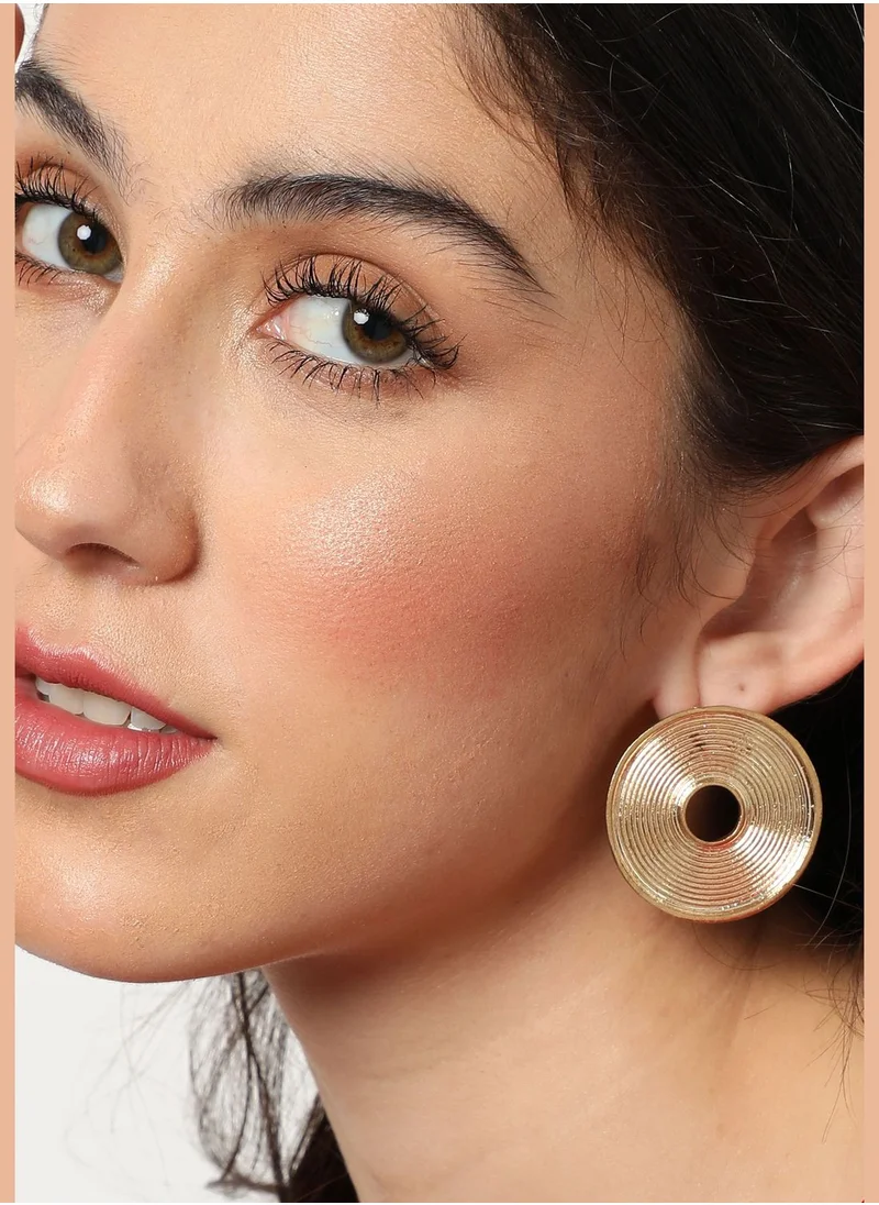 SOHI Gold Plated Designer Stud