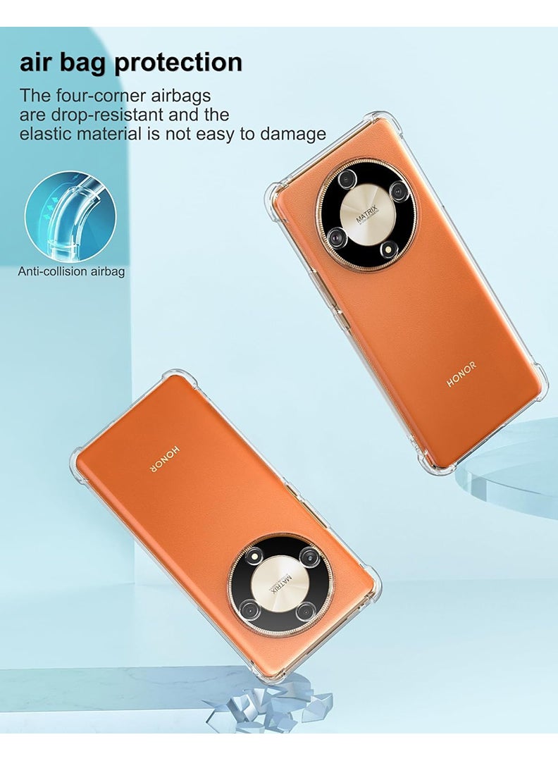 Theodor Honor X9B Clear Case, Shock-Absorption TPU Cell Phone Cover with Reinforced Corners, Soft Flexible & Crystal Clear Protective Bumper Case - Image 4