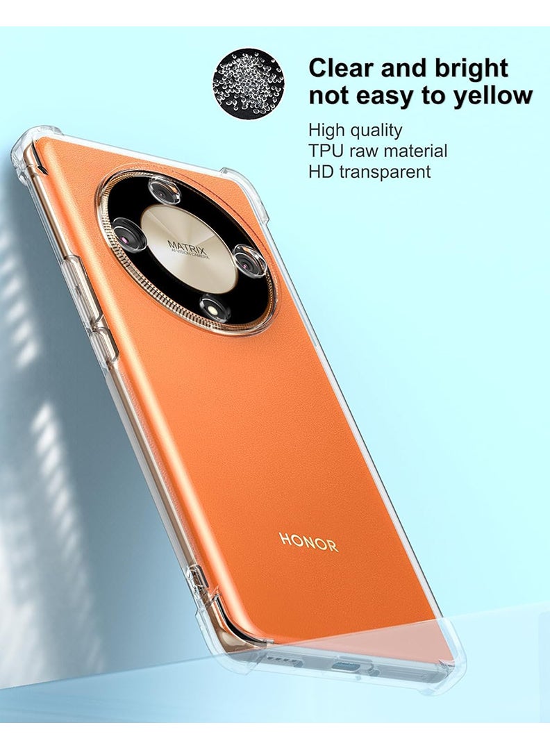 Theodor Honor X9B Clear Case, Shock-Absorption TPU Cell Phone Cover with Reinforced Corners, Soft Flexible & Crystal Clear Protective Bumper Case - Image 3