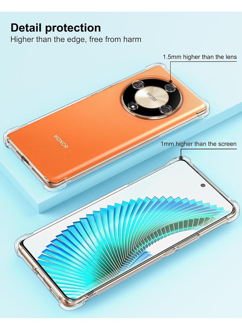 Theodor Honor X9B Clear Case, Shock-Absorption TPU Cell Phone Cover with Reinforced Corners, Soft Flexible & Crystal Clear Protective Bumper Case - Image 2