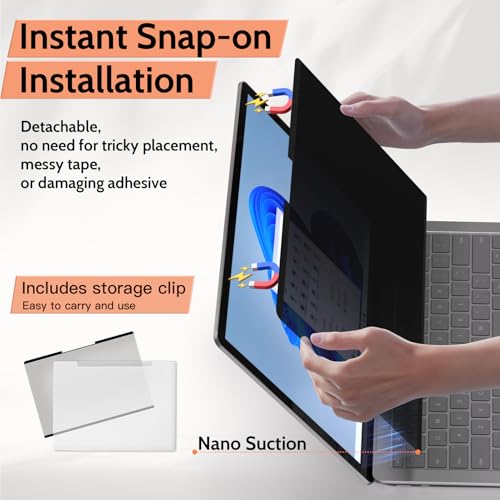 Mamol Magnetic Privacy Screen for 15 inch Surface Laptop 6/5/4/3/2/1, Removable Anti Spy Glare Blue Light Filter, Microsoft Surface Laptop Privacy Screen Protector 15 in - Image 2