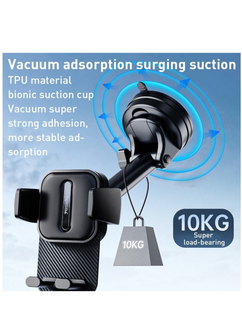 Yesido C174 Suction Cup Type Telescopic Car Phone Holder (Black) - Image 4