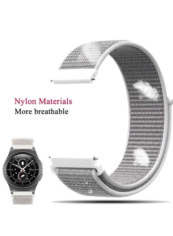 Comfort Canvas Woven Nylon Sport Band for Samsung Galaxy Watch 46mm/Gear S3 Frontier/Huawei Watch GT2/Magic Honor 2/Fossil/22mm Watches (Silver) - Image 3