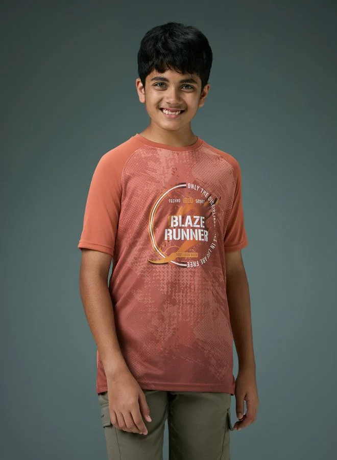 Technosport  Boys Slim Fit Printed Sports T-Shirt for Men | Best Price UAE