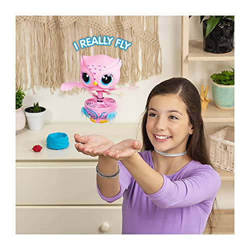 Owleez, Flying Baby Owl Interactive Toy with Lights and Sounds (Pink), for Kids Aged 6 and Up - Image 3