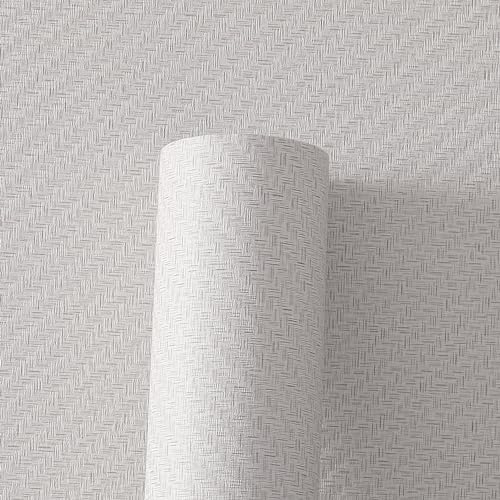 Haimin Fabric Wallpaper Textured Contact Paper (24in X 393in) Grasscloth Wallpaper Peel and Stick Faux Linen Wall Paper Waterproof Vinyl Self Adhesive (Light Gray) - Image 1