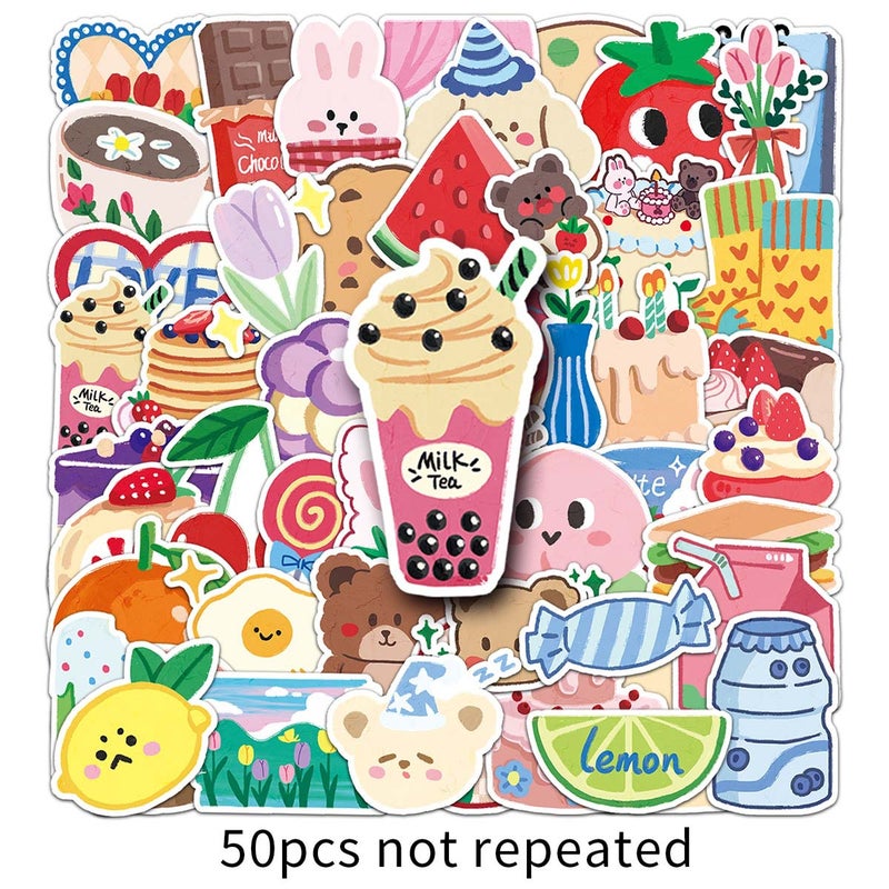 50 hand-painted oil painting graffiti personality cartoon original cute goo card decorative mobile phone case luggage sticker waterproof 50 original oil paintings -799 