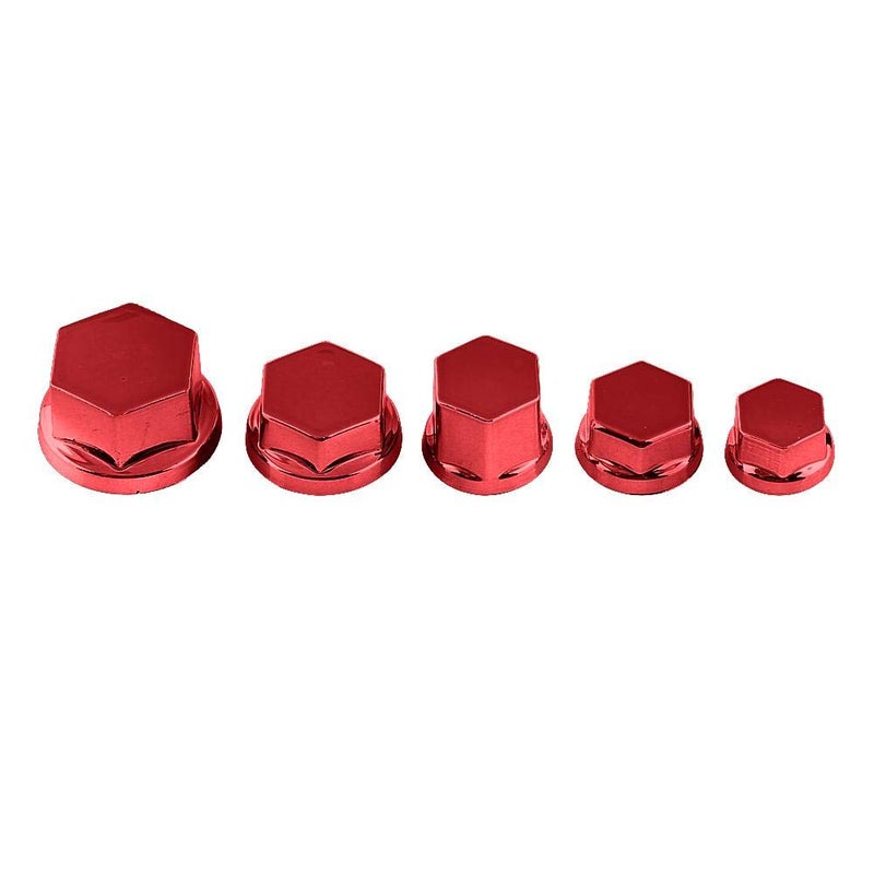 woobles 30PCS Motorcycle Motorbike Screw Nut Bolt Caps Cover Decoration Protection(Red) - Image 1