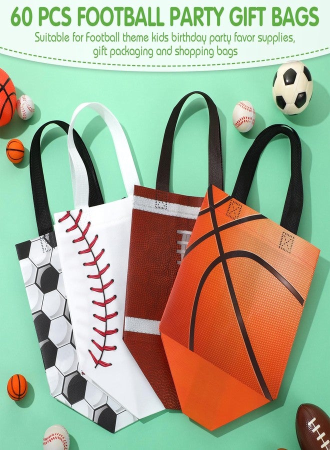 Kigeli 60 Pcs Sports Party Favor Bags Sport Gift Bags Ball Wrap Non Woven Treat Bag with Handles Sports Themed Party Favors - Image 4
