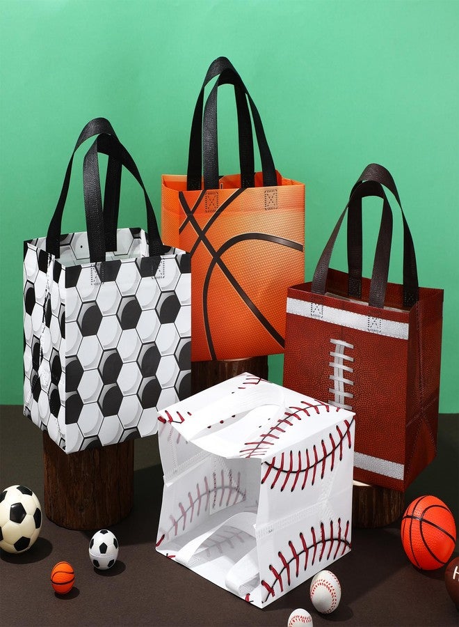 Kigeli 60 Pcs Sports Party Favor Bags Sport Gift Bags Ball Wrap Non Woven Treat Bag with Handles Sports Themed Party Favors - Image 5