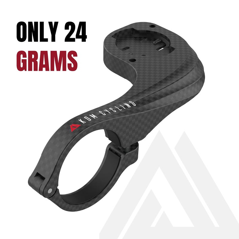 KOM Cycling Wahoo Elemnt Mount Compatible with Multiple Wahoo Computers Including The Wahoo Elemnt Bolt, Elemnt Roam, Elemnt Mini, and Elemnt - Multiple Colors 24g Out Front Computer Mount (Carbon) - Image 4