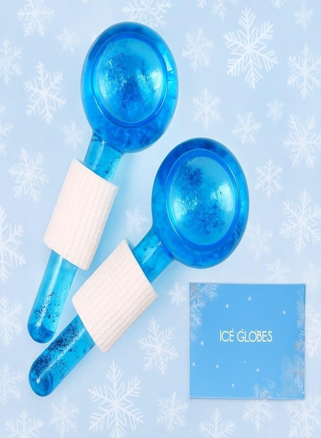 Nuvex Facial Ice Globe Smart Cool Face Roller Ball, Facial Massage Tool For Neck Eye Circle Reduce Puffiness Anti-Ageing Wrinkle Soothing Skin Firming Crystal Ice Roll, Spa Therapy, 2Pcs - Image 1