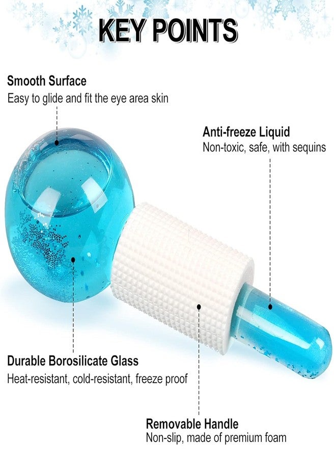 Nuvex Facial Ice Globe Smart Cool Face Roller Ball, Facial Massage Tool For Neck Eye Circle Reduce Puffiness Anti-Ageing Wrinkle Soothing Skin Firming Crystal Ice Roll, Spa Therapy, 2Pcs - Image 2