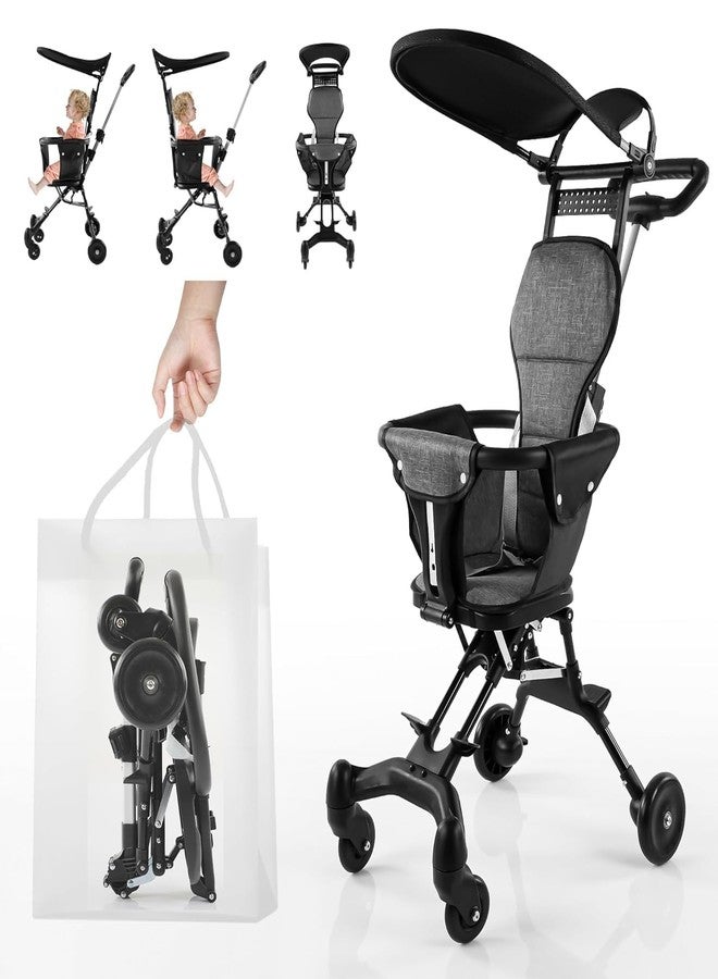 AASMUDRAT Baby Stroller Pram for Boy Girl 0 to 3 Years Foldable Trolley with 2-Position Adjustable, 3 Point Safety Belt Pram Stroller for Kids with Canopy & Parent Handle Lightweight Foldable (Black) - Image 5