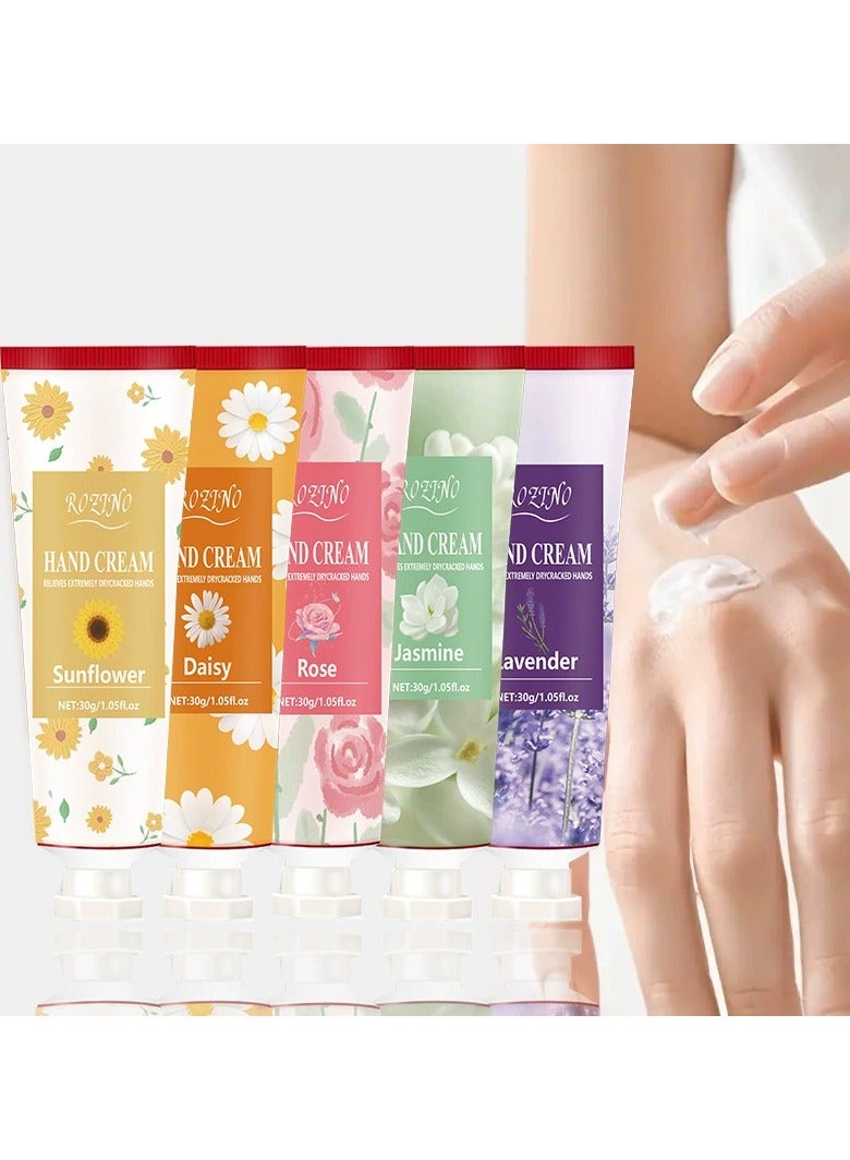 Fragrance hand cream for women, moisturizing, hydrating, anti-drying, whitening, non-greasy, portable small set of 5 in stock