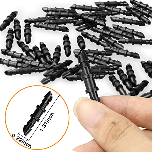 JAYEE 100 Pack Drip Irrigation 1/4' Barbed Coupling Fittings, Barbed Connectors Fits Universal 1/4-Inch Tubing, Irrigation Coupler for Sprinkler System - Image 5