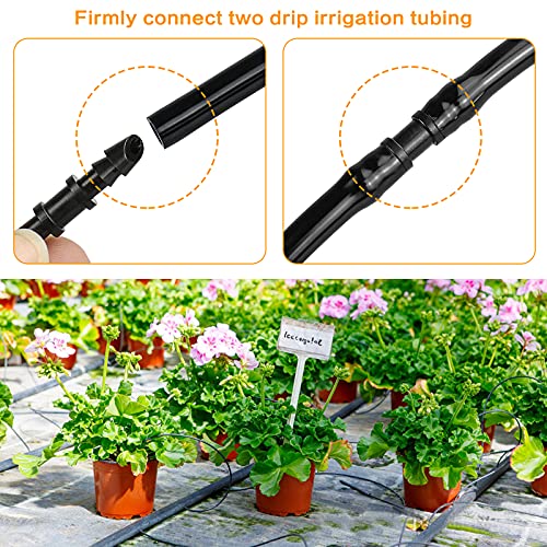 JAYEE 100 Pack Drip Irrigation 1/4' Barbed Coupling Fittings, Barbed Connectors Fits Universal 1/4-Inch Tubing, Irrigation Coupler for Sprinkler System - Image 2