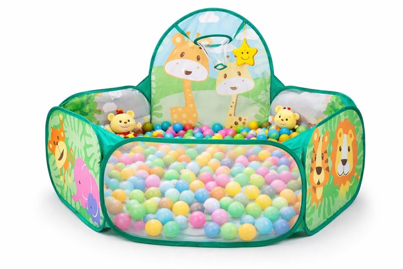 Magicwand Large Size Tafta Cloth Multi-Colored Jungle Theme Ball Pool with 35 Balls for Kids 【Age up to 3 yr】【Multi-Colored】 - Image 1