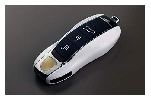 x xotic tech Xotic Tech White Smart Remote Key Fob Protector Cover Shell Case Holder Compatible with Porsche Boxster Cayenne Panamera Cayman Macan Carrera 911 991 918 Spyder(Fits 3 Button) - Image 4