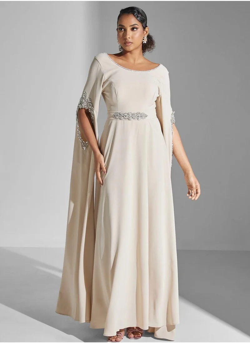 Yaser albik Embellished Tiered Dress