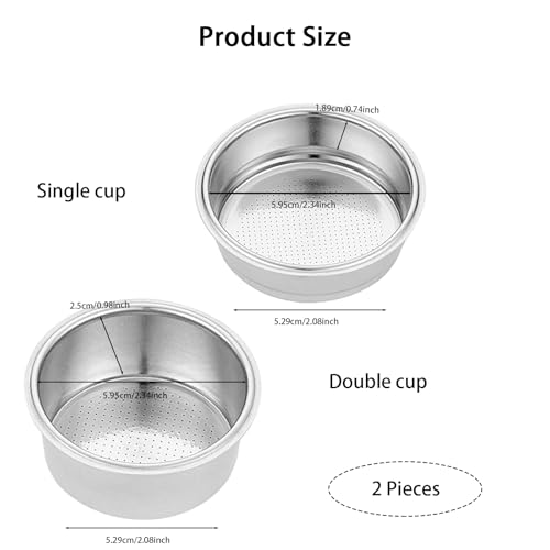 XFSAFDM 2-Piece Coffee Filter Steel, Coffee Machine Accessories, 51mm Coffee Strainer Basket， Stainless Steel Filter for Espresso Machines, Bottomless Portafilter, Prevent Overflow - Image 2