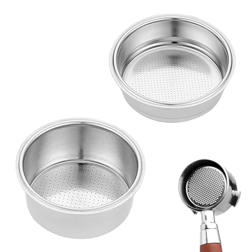 XFSAFDM 2-Piece Coffee Filter Steel, Coffee Machine Accessories, 51mm Coffee Strainer Basket， Stainless Steel Filter for Espresso Machines, Bottomless Portafilter, Prevent Overflow - Image 1
