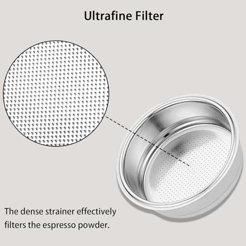 XFSAFDM 2-Piece Coffee Filter Steel, Coffee Machine Accessories, 51mm Coffee Strainer Basket， Stainless Steel Filter for Espresso Machines, Bottomless Portafilter, Prevent Overflow - Image 5
