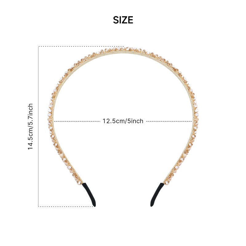 Dizila 7 Pieces Glitter Double-Rowed Crystal Headbands Hair Bands Hoops Accessories for Women Girls - Image 2