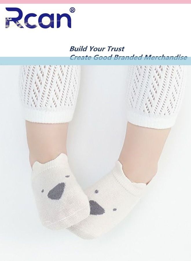 Rcan 5 Pairs Baby Silicone Non-slip Socks Thin Children Cotton Socks Cartoon Mesh Toddler Floor Socks - Image 3
