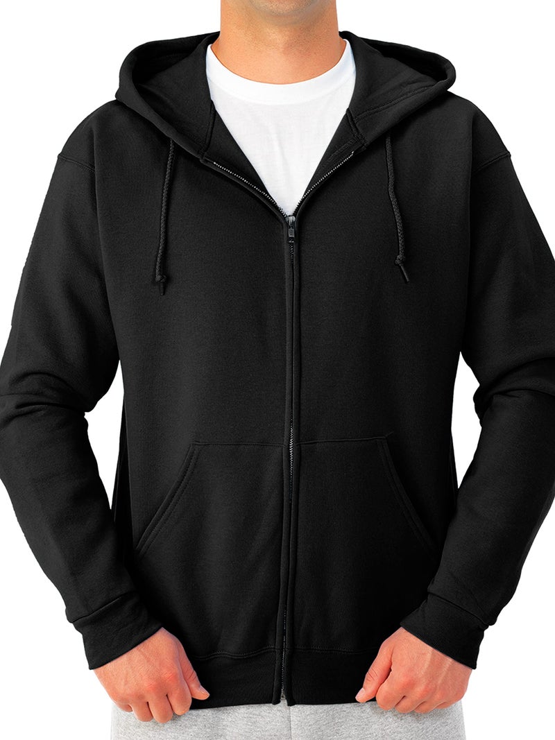 Jerzees -Men's NuBlend -Fleece -Sweatshirts & -Hoodies, Full Zip-Black, Medium - Image 1