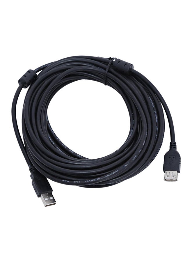 10 Meter USB 2.0 Male - Female Extension Cable black - Image 1