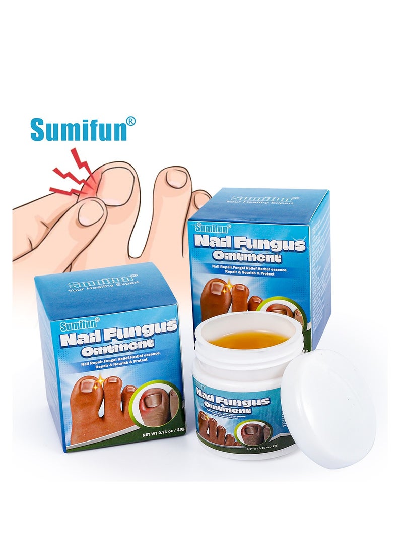 سوميفون كريم 20 جرام لأصابع القدم، كريم إصلاح الأظافر، كريم الأظافر المضاد للمواد الضارة لإصلاح أصابع القدم للعناية بالأظافر مثالي للرجال والنساء للاستخدام المنزلي - Image 1