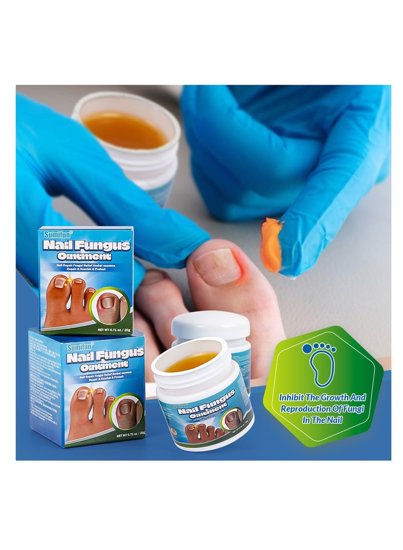 سوميفون كريم 20 جرام لأصابع القدم، كريم إصلاح الأظافر، كريم الأظافر المضاد للمواد الضارة لإصلاح أصابع القدم للعناية بالأظافر مثالي للرجال والنساء للاستخدام المنزلي - Image 3