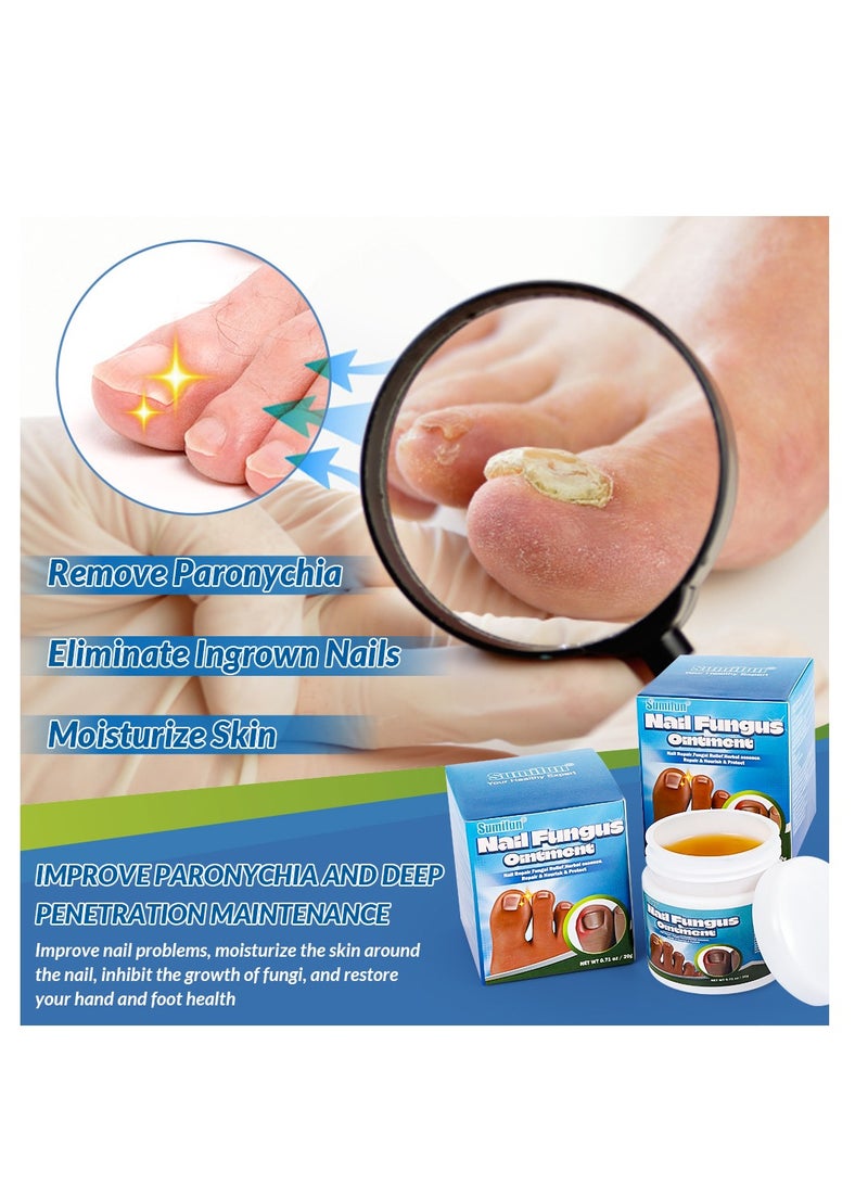 سوميفون كريم 20 جرام لأصابع القدم، كريم إصلاح الأظافر، كريم الأظافر المضاد للمواد الضارة لإصلاح أصابع القدم للعناية بالأظافر مثالي للرجال والنساء للاستخدام المنزلي - Image 4
