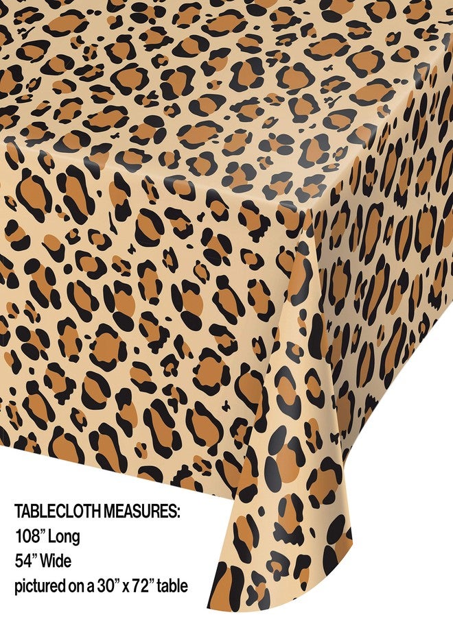 Creative Converting 329660 Leopard Anial Print Plastic Tablecloth - Image 2