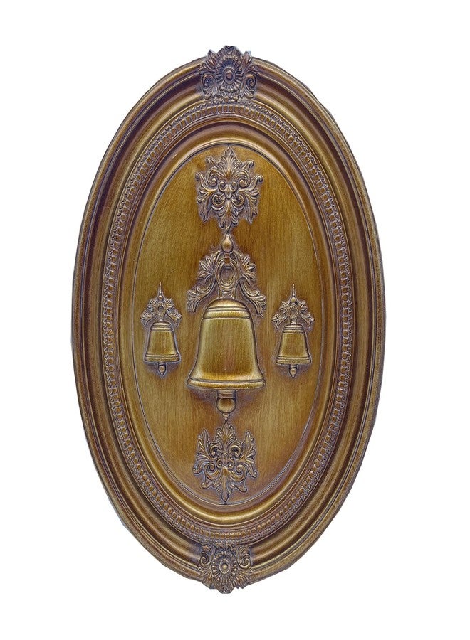 SIKOO Vintage Wall Sculptures Bronze Gold Ring Bell Wall Art Hand Painted Ornate Wall Hanging Decoration Antique Pediment Wall Statue Ornament Decor Gallery for Kitchen Bedroom Living Room - Image 1