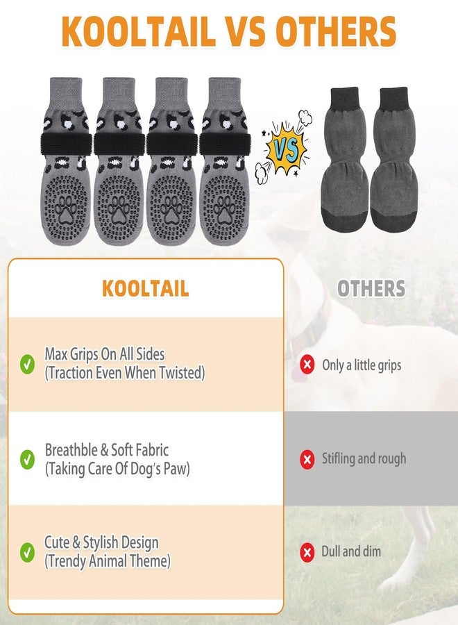 KOOLTAIL Anti Slip Dog Socks to Prevent Licking Paws,Dog Shoes for Hot Pavement & Hardwood Floors,Durable Soft Double Sided Grippy Socks for Small Medium Large Dogs, Traction Control for Senior Dogs - Image 5