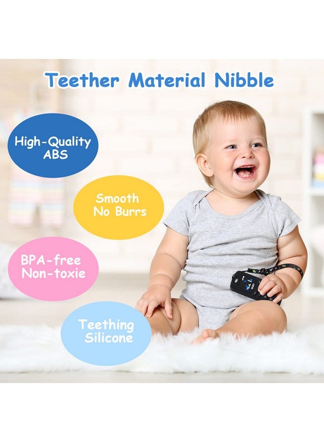Aolso 2PCS Silicone Baby Teething Toys, Game Controller Teething Toys and Phone Teething Toys with 2PCS Pacifier Clip,BPA Free Silicone Baby Controller Teething for 3+ Months,Frozen Chew Toy(Black&Beige) - Image 3