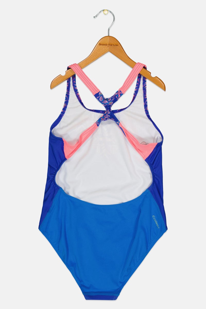 ZOGGS Kids Girl Embroidered Logo Sleeveless One Piece Swimsuit, Multicolor - Image 2