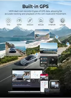 LINGDU V630 3 Channel Dash Cam 4K+1080P*2 Front and Rear,2.4”Screen Dash Cam with Rear Cam Car DVR,ADAS Support,Night Vision,Built-in GPS,WiFi6,Bluetooth,Super Capacitor,Sets 24-hours Parking Monitor,Dash cam with Voice Control and App Control  - Image 3