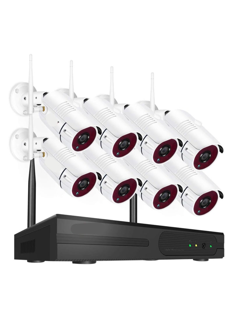 8-Channel Wireless CCTV Security System – 1080p NVR with 2TB Storage + 8 Waterproof Outdoor HD Cameras with Night Vision (2MP) - Image 1
