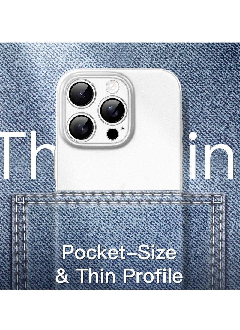 حافظة فائقة النحافة 0.35 مم لجهاز آيفون 16 برو (6.3 بوصة) – لمسة نهائية غير لامعة وخفيفة الوزن، حماية كاملة لعدسة الكاميرا، غلاف صلب بسيط (شفاف متجمد) - Image 5