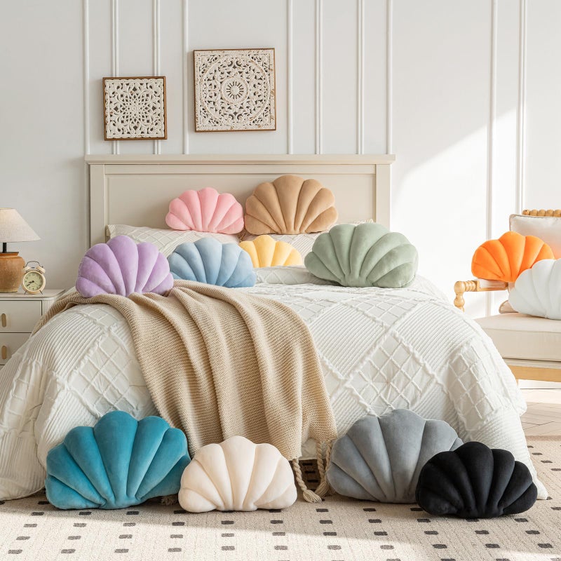 ZCNYCLAM Shell Pillow, Shell Shaped Decorative Throw Pillows with Velet for Couch Bed, Cute Seashell Beachy Room Decor Aesthetic Throw Pillows for Bedroom Living Room - Image 5