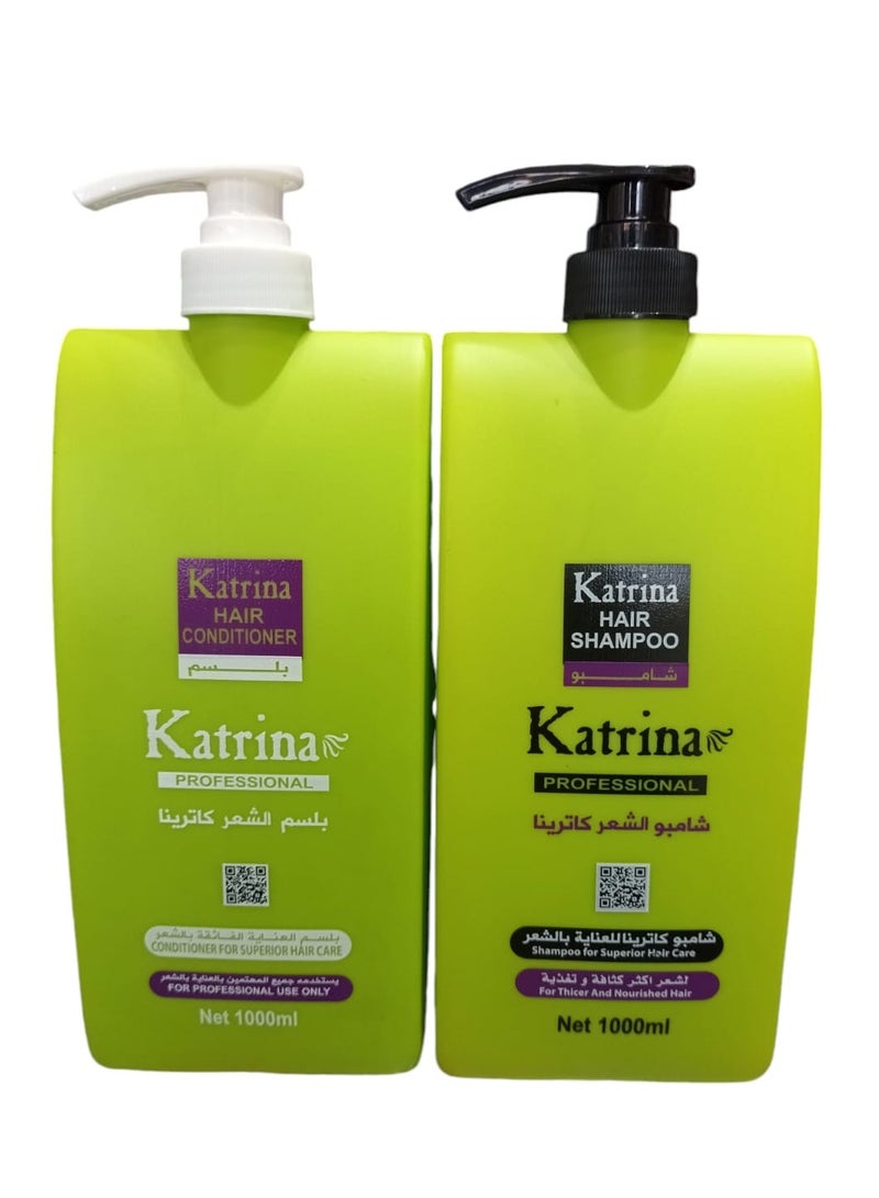 Katrina Shampoo 1000 ml and Conditioner 1000 ml For Hair Care