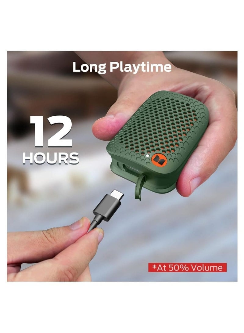 Monster Blaster Micro Wearable Bluetooth Speaker – Clip-On Wireless Portable Speaker with Built-in Mic, Non-Magnetic Design, IPX7 Waterproof, TWS Stereo, Hands-Free Music and Calls for Work, Cycling, Running – Green - Image 5