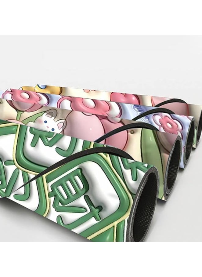 ليستر LESTER سجاد حمام مقاومة للانزلاق ومقاومة للحرارة مع تأثير توسع بصري 3D، سجادة أرضية ناعمة من خامة الدياتوم تمتص الماء، سجادة مجفف للمطبخ بتصميم الفراولة، 40x60 سم  - Image 4