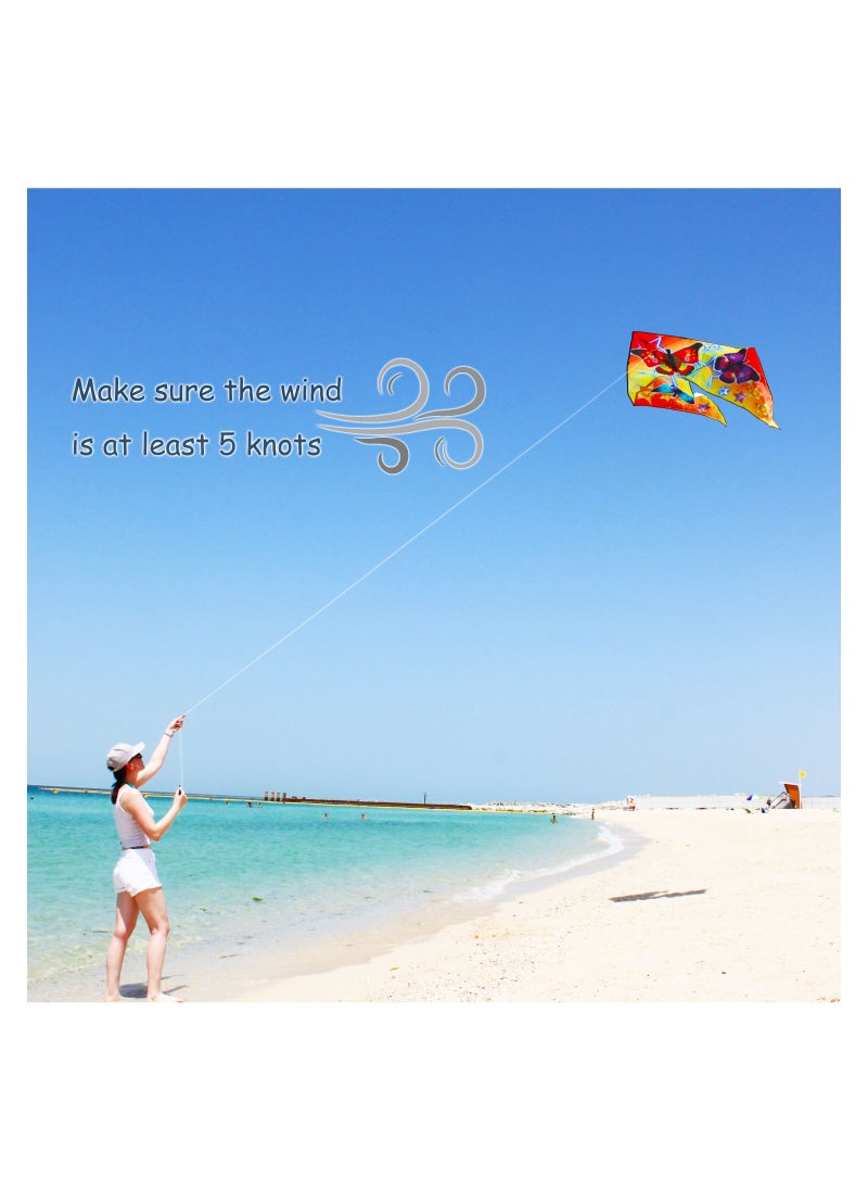 SHAPE UP Shapeup Butterfly Beach Kite for Kids & Adults, Kites for Beginner with 1 Strong Kite String with Winder Handle, Easy-To-Fly Lightweight Sport & Outdoor Toys Great for All Ages - Summer Butterfly  - Image 5