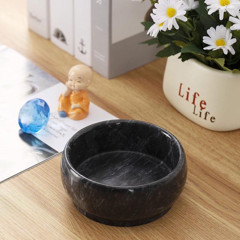 CM CHIC MONDAY 4.72 Inch Black Marble Decorative Bowl for Home Decor - Image 5